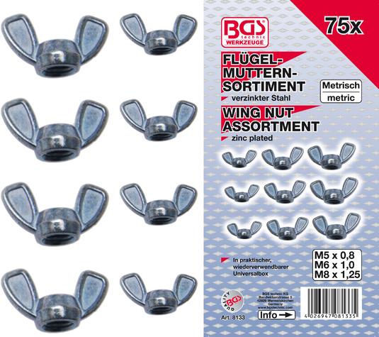 Produktbild BGS Flügelmuttern-Sortiment 75-tlg.