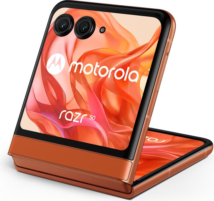 Actual product image Motorola Razr 50 (256 GB, Sparkling Orange, 3.60", SIM + eSIM, 5G)