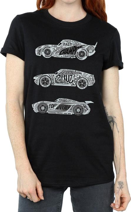 Immagine prodotto Disney Cars Text Racers Maglietta Ampia Donna (S)