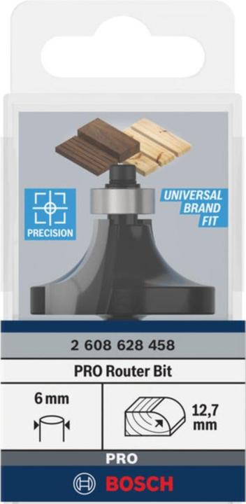 Produktbild Bosch Professional Zubehör Abrundfräser, 6 mm, R1 12,7 mm, D 38,1 mm, L 18,6 mm, G 60 mm