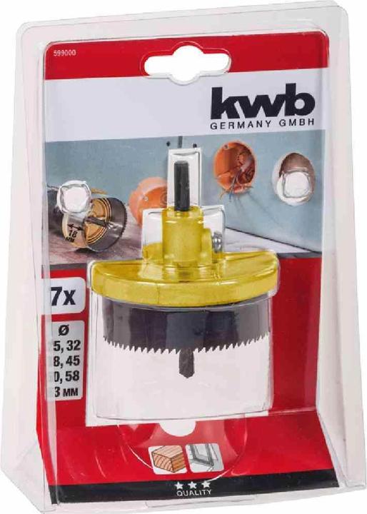 Image du produit kwb Scie cloche 2563/profondeur 18/ 7 jantes (32 mm, 45 mm, 58 mm, 50 mm, 63 mm, 38 mm, 25 mm)