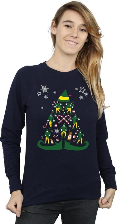 Actual product image Elf Womens/Ladies Christmas Tree Sweatshirt (M)