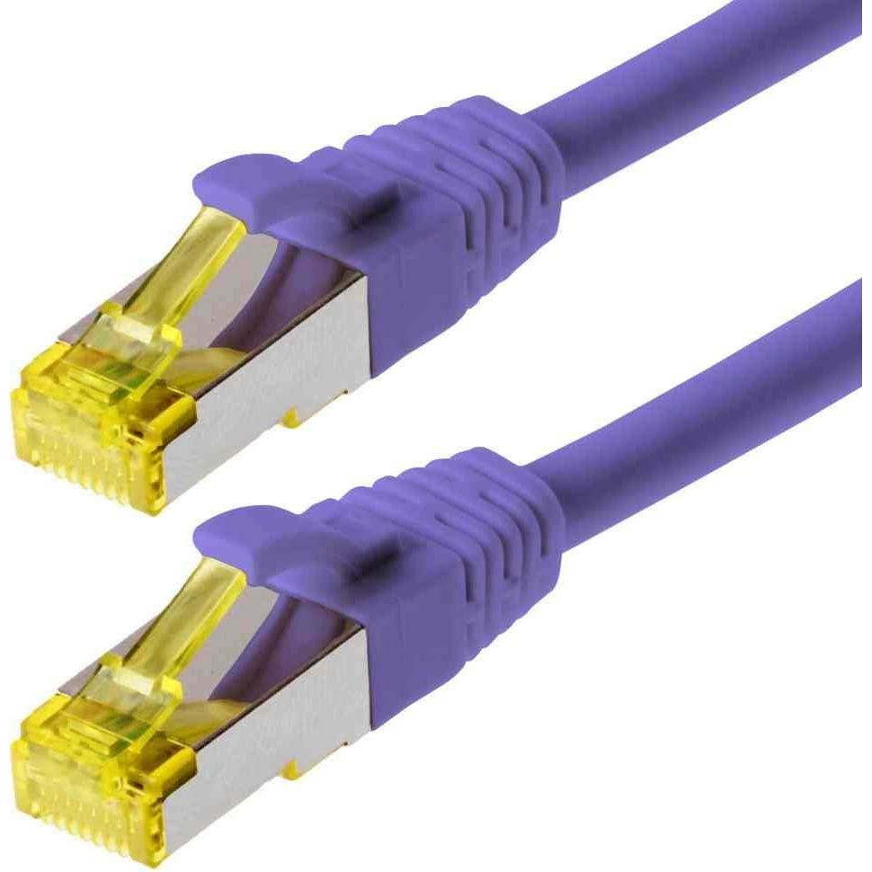 Helos Patchkabel S/FTP (PIMF) CAT 6a lila 0,25m (S/FTP, CAT6, 0.25 m), Netzwerkkabel