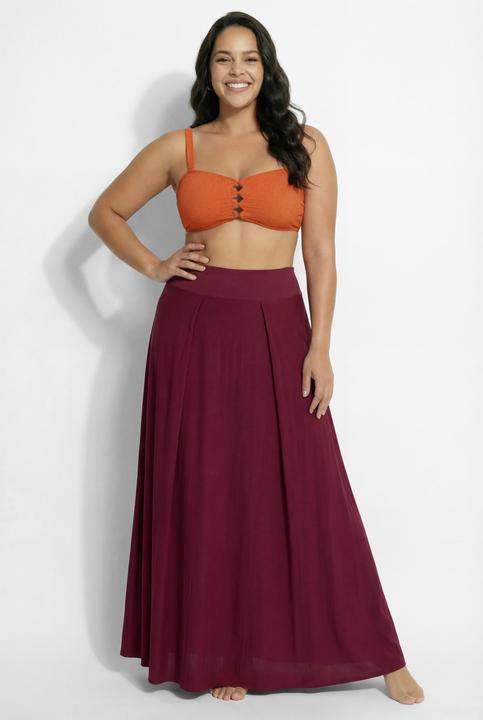 Produktbild Ulla Popken Maxirock, Stretch, Elastikbund, überlappende Bahnen (50, 52)