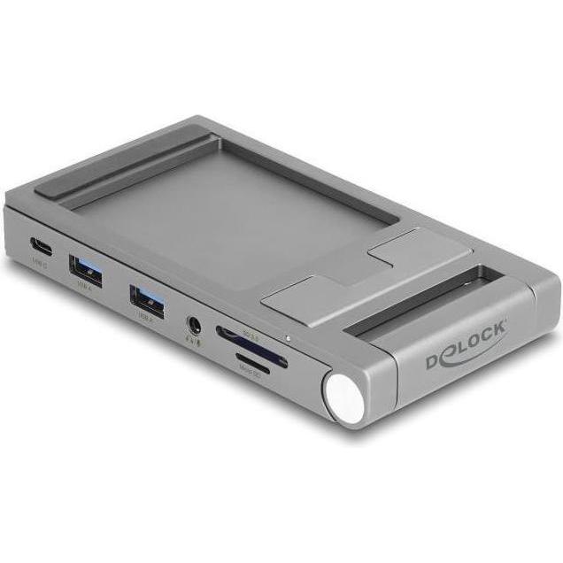 Delock Tablet und Notebook Dockingstation 4K mit integrierte (USB-C, 8 Ports), Dockingstation + USB Hub, Grau