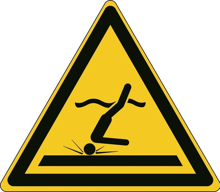 Actual product image Brady ISO safety sign - Warning of shallow water