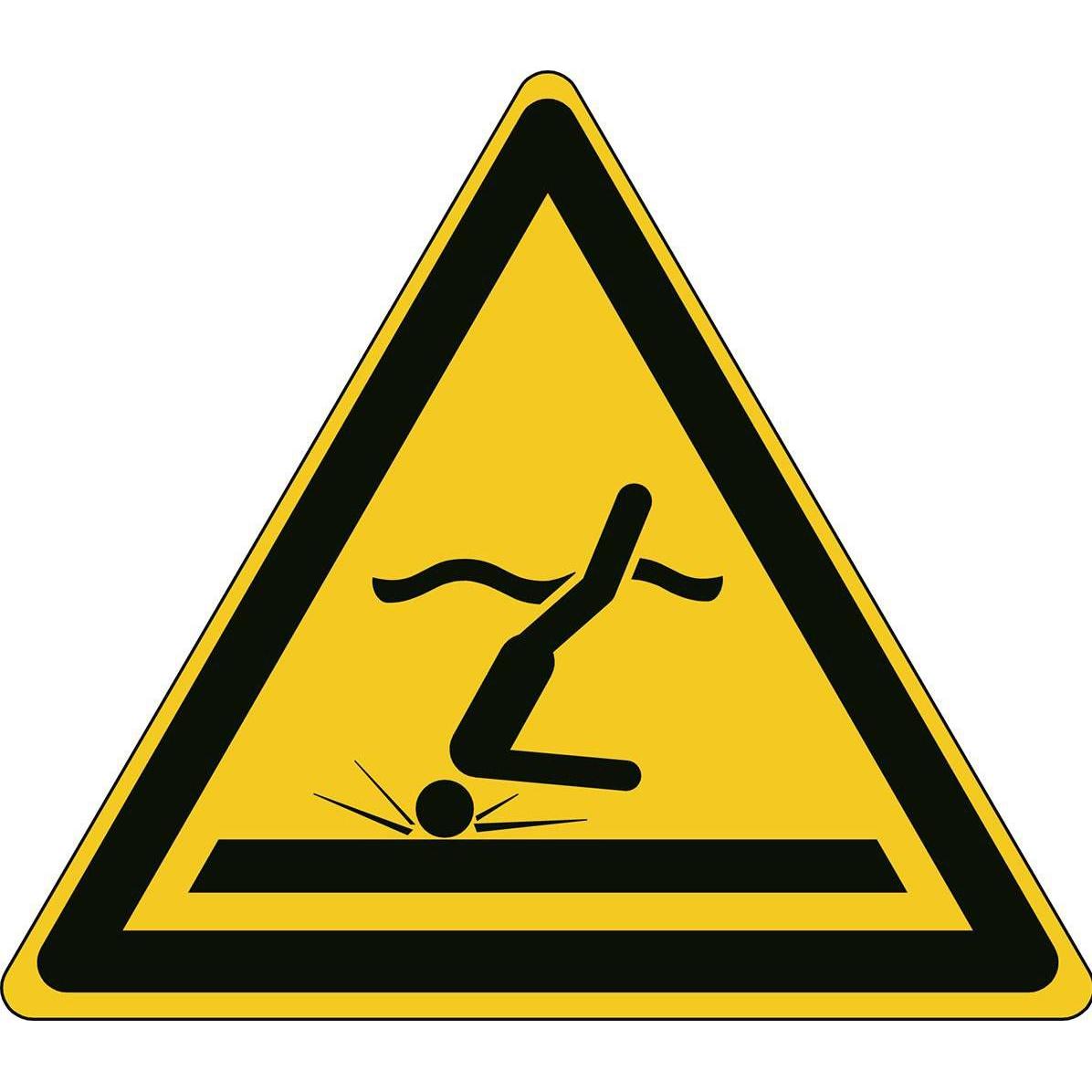 Brady, Sicherheitskennzeichnung, ISO-Sicherheitsschild - Warnung vor flachem Wasser