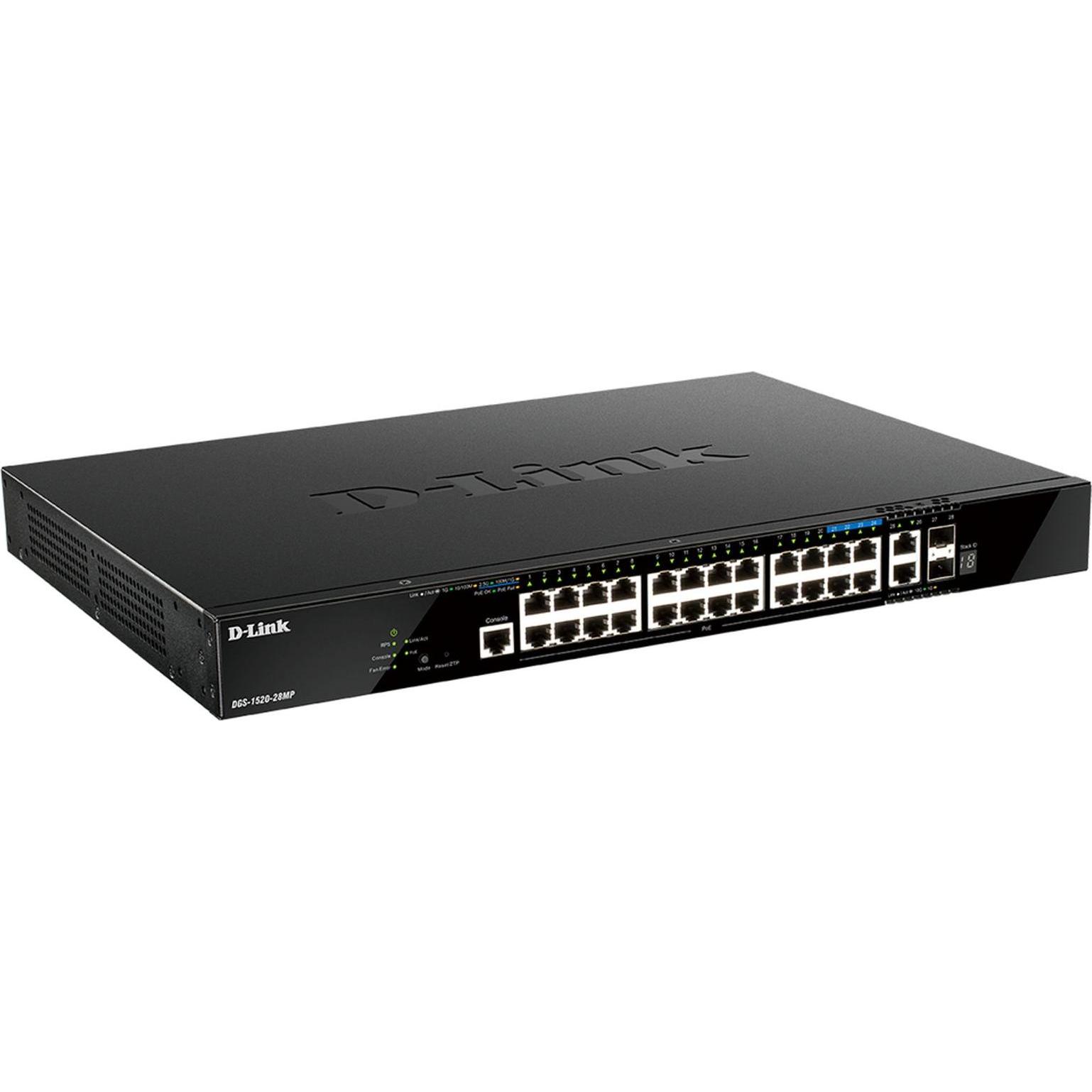 D-Link DGS 1520-28MP (28 porte), Switch di rete, Nero