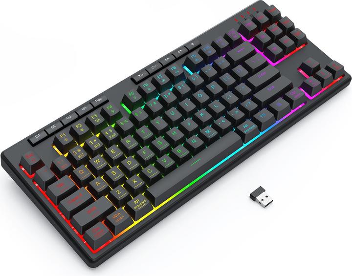 Actual product image Redragon K516RGB-PRO SHIVA PRO 87 (Eng. Int., Cable, Wireless)