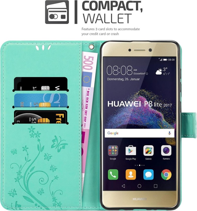 Produktbild Cadorabo Flower Book Cover (Huawei P8 Lite (2017), Huawei P9 Lite (2017))