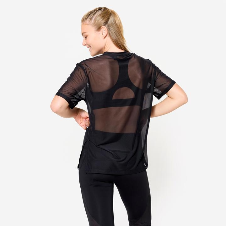 Produktbild Domyos T-Shirt Damen Netz locker - schwarz (L)