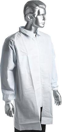 Image du produit Rs Pro Blouse de laboratoire unisexe à usage unique, polypropylène blanc, taille M (M)