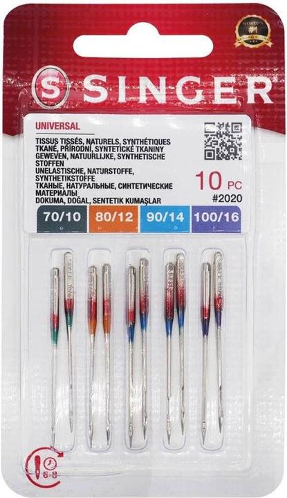 Singer Nadel N2020 -10/70-12/80-14/90-16/100 Blister mit 10 Stück
