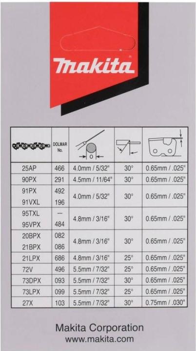 Produktbild Makita 191X04-8 Sägekette 45cm 1.1mm 70T (Kettensäge, Sägekette)