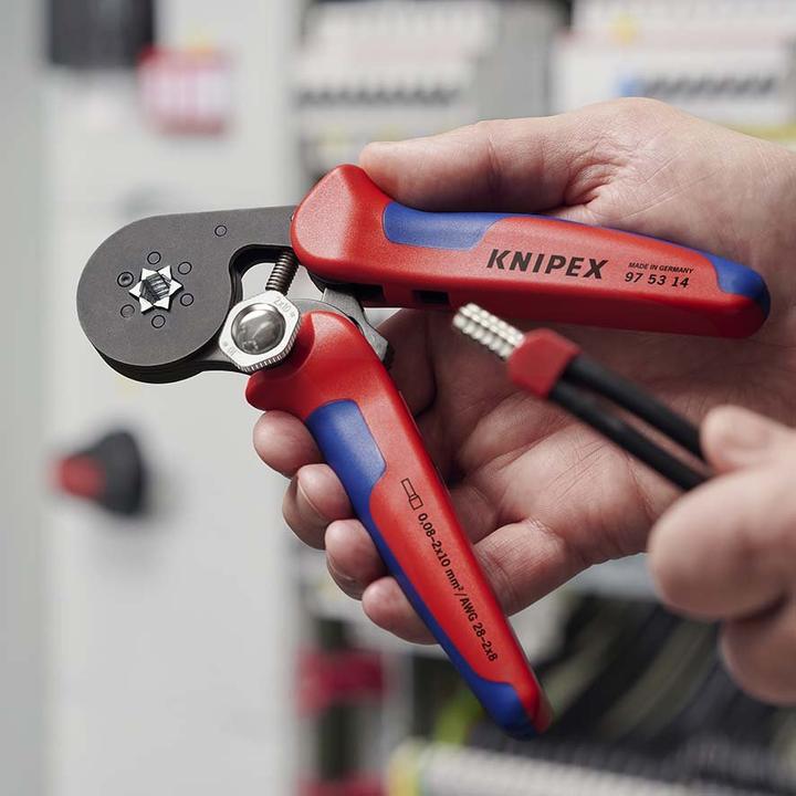 Productafbeelding Knipex Zelfinstellende krimptang voor adereindhulzen met zijaansluiting 97 53 14 (180 mm)