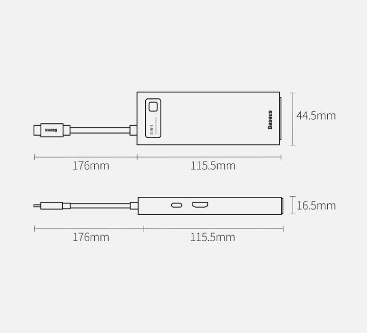 Produktbild Baseus Metal Gelam Series (USB-C, 5 Ports)