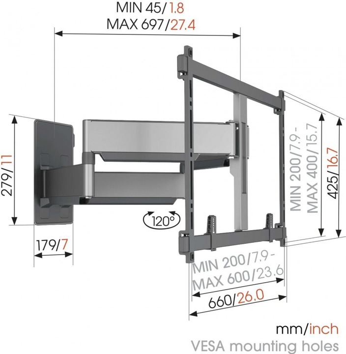Produktbild Vogels TVM 5855 (Wand, 100", 75 kg)