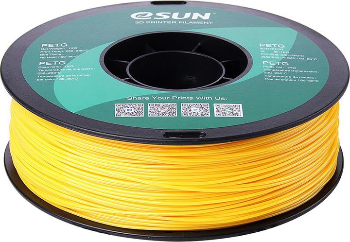 Productafbeelding eSUN PETG 1,75mm Solid Yellow 1kg 3D Filament (PETG, 1.75 mm, 1000 g, Geel)