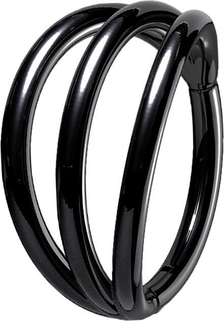 Actual product image Star Piercing Micro segment ring foldable black three rings (Titanium)