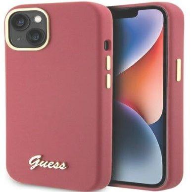 Produktbild Guess GUHCP15SSMBSLM iPhone 15 6.1" magenta hardcase Silicone Script Metal Logo & Frame (Apple iPhone 15)