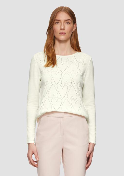 Produktbild s.Oliver Strickpullover Feinstrickpullover mit Herz-Ajourmuster