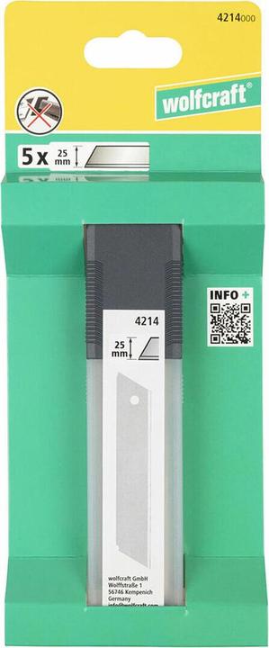 Produktbild wolfcraft 5 Sicherheitsklingen 25mm o. Abbrechseg. (Ersatzklinge)