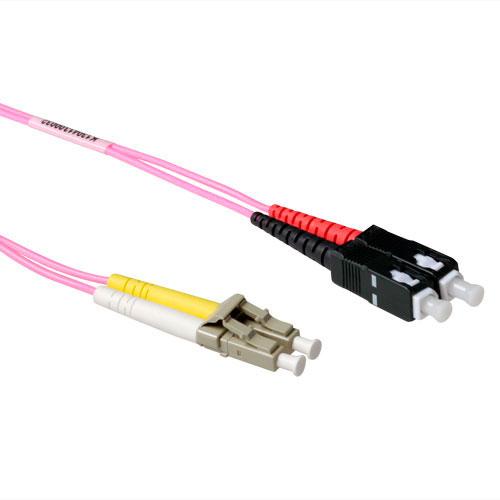 Thumbnail - ACT 30 meter LSZH Multimode 50/125 OM4 fiber patch cable duplex withLC and SC connectors (30 m), Netzwerkkabel