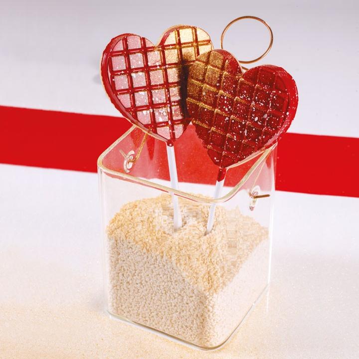 Image du produit Martellato Coeurs de sucettes moulés en chocolat
