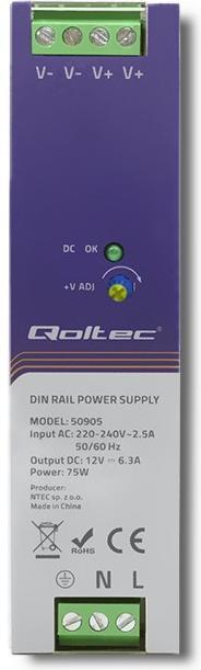 Produktbild Qoltec 50905 Industrial DIN rail power (75 W)
