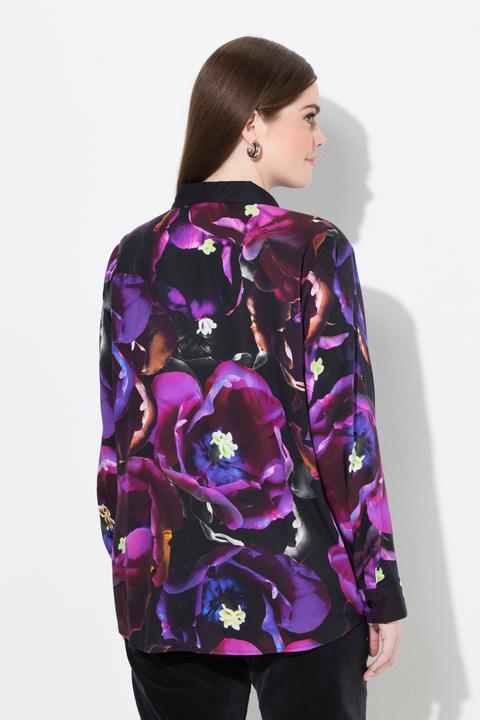 Immagine prodotto Ulla Popken Camicia con rose, collo da camicia e maniche lunghe (60)