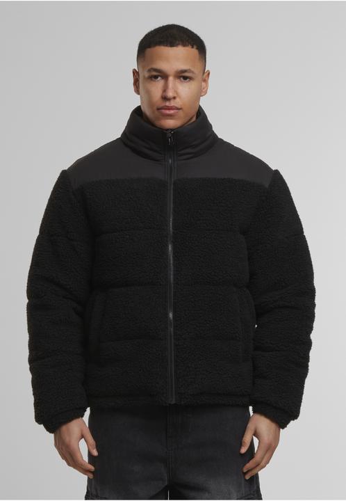 Actual product image Urban Classics Fabric Mix Teddy Puffer Jacket black M (M)