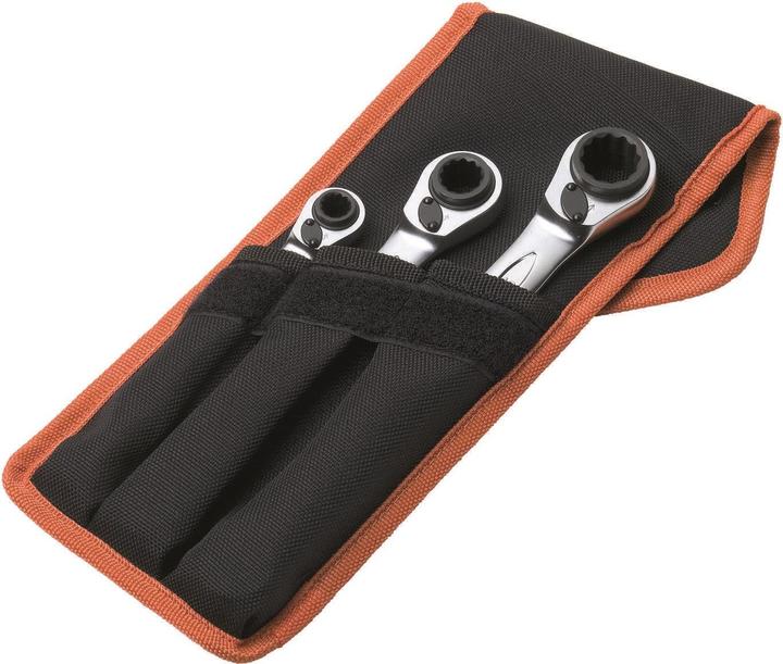 Produktbild Bahco 4-in-1 Knarren-Ringschlüsselsatz - 3-teilig/Tasche (19 mm)