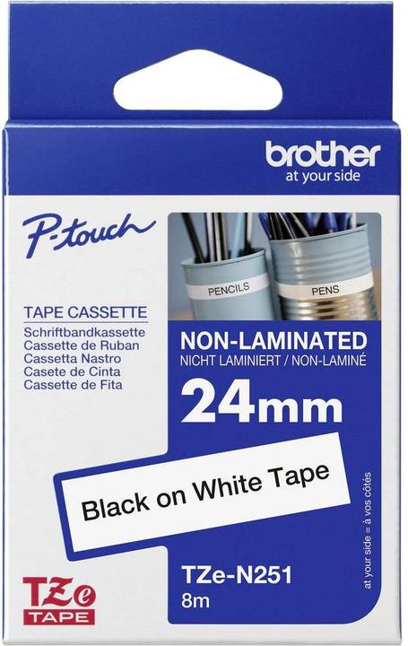 Produktbild Brother TZeN251 unlaminiertes Klebeband (2.40 cm, Weiss)