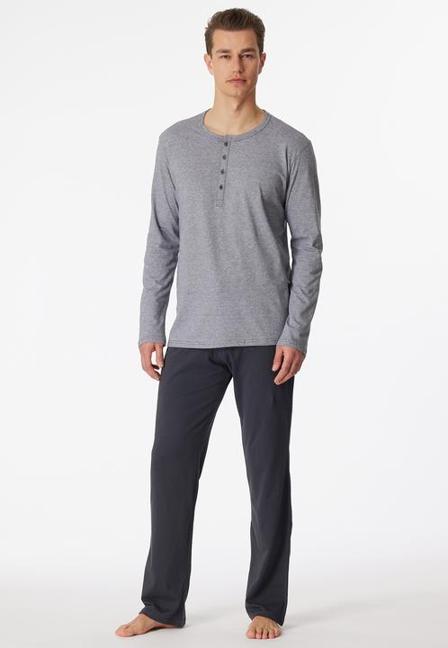 Produktbild Schiesser langer Herren Pyjama / Schlafanzug mit Knopfleiste (60)