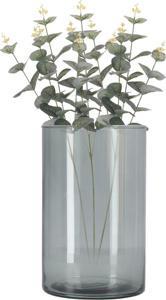 Vase Levi Cylinder Dark grey Transparent H21 D14