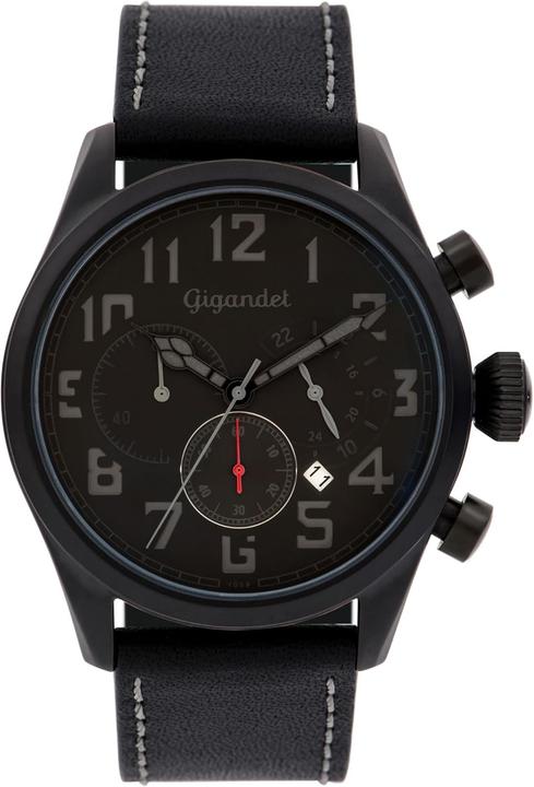 Produktbild Gigandet Analoge Chronographenuhr mit Lederarmband, wasserdicht, fluoreszierend (Chronograph)