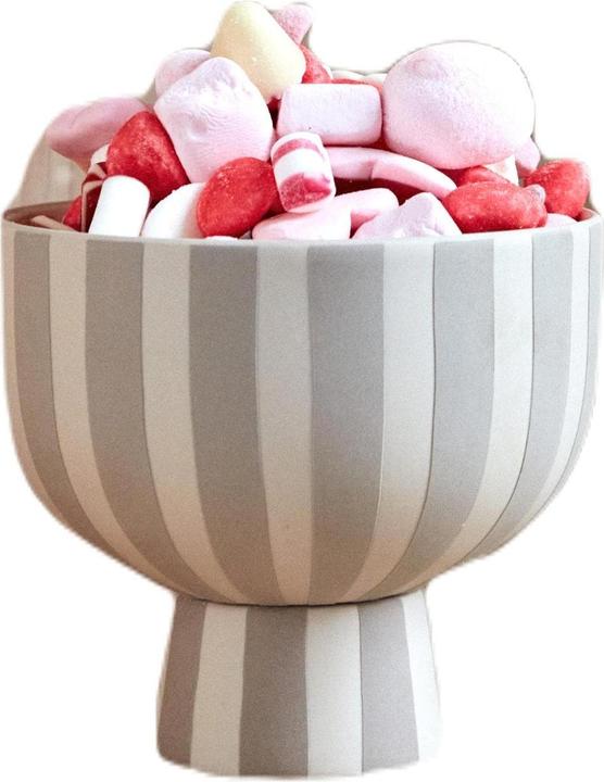 Image du produit OYOY Living Bol décoratif Toppu Clay Ø 15 cm, gris/blanc (18,5 x 21 x 21 cm)