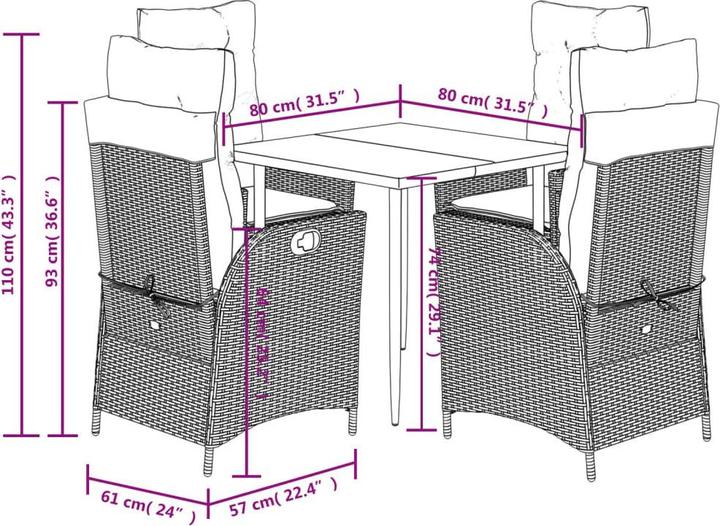 Produktbild vidaXL Garten Essgruppe