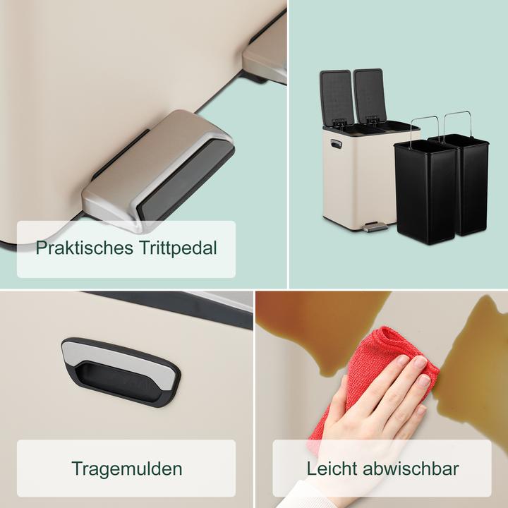 Immagine prodotto Relaxdays Mülleimer Küche 2x 15 Liter (30 l)
