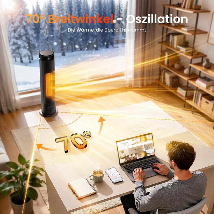 Actual product image Flanur Turmheizlüfter mit Fernbedienung (2000 W)