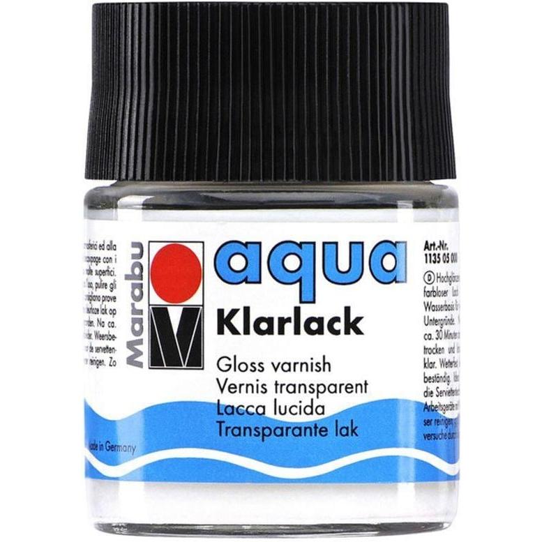 Marabu, Künstlerfarbe + Bastelfarbe, Klarlack aqua (Transparent, 250 ml)