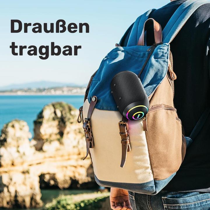 Produktbild Rienok Wasserdichter Bluetooth Lautsprecher mit LED-Licht (10 h)