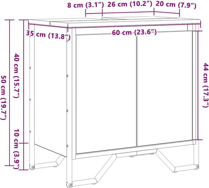 Produktbild vidaXL Badezimmerschrank (60 x 35 x 60 cm)