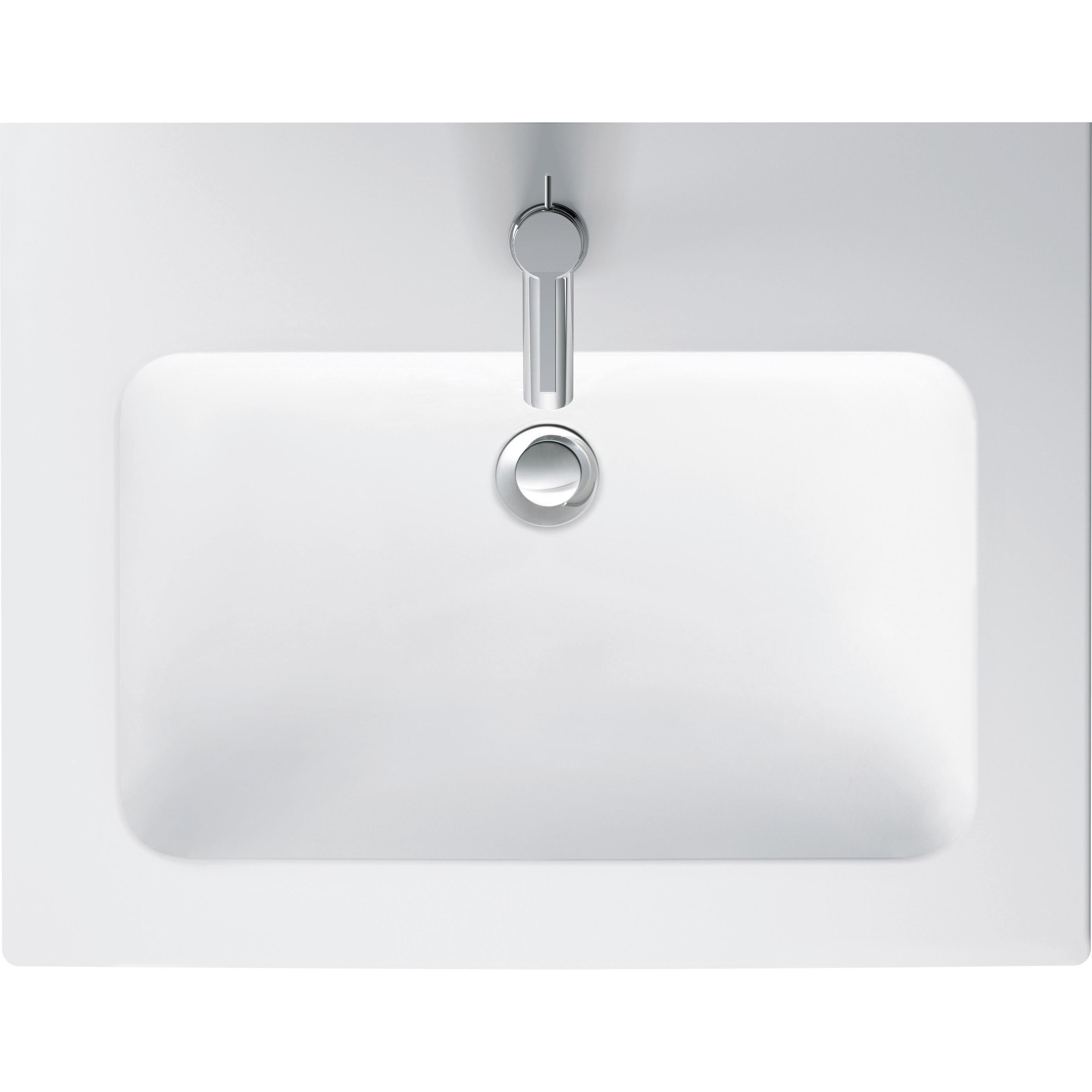 Duravit, Waschbecken, Möbelwaschtisch ME by Starck m ÜL m HLB 630x490mm 1 HL we seidenmatt (490 mm, 630 mm)