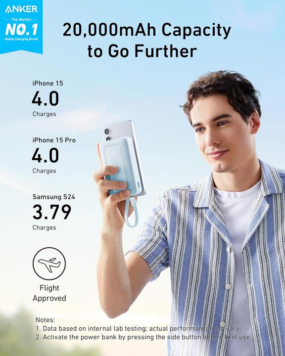 Immagine prodotto Anker Zolo Powerbank mit USB-C Kabel (20000 mAh, 30 W)