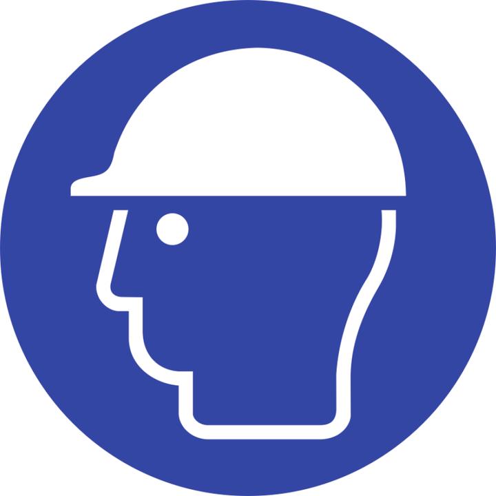 Actual product image Moravia Use head protection sign Aluminium, Ø 200 mm
