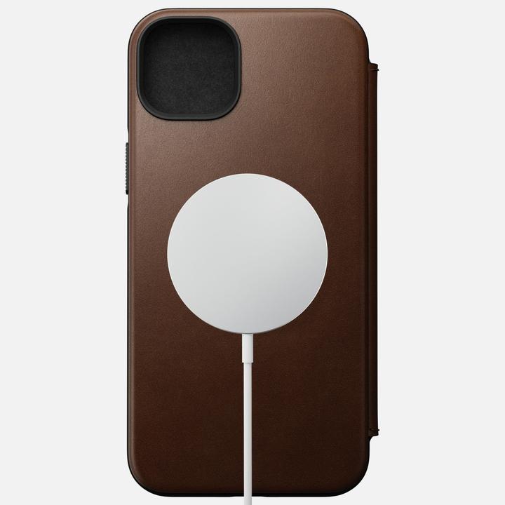 Actual product image Nomad Book Cover Modern Leather Folio iPhone 14 Plus Brown (Apple iPhone 14 Pro Max)