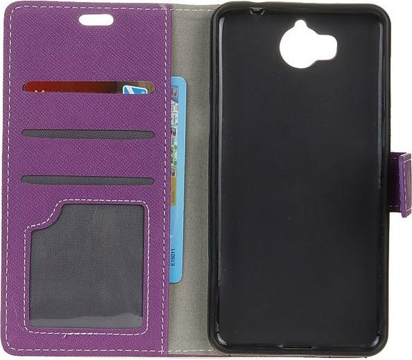 Produktbild MU Classic Leder Hülle mit Kreuzmuster (Huawei Y6 (2017), Huawei Y5 (2017))