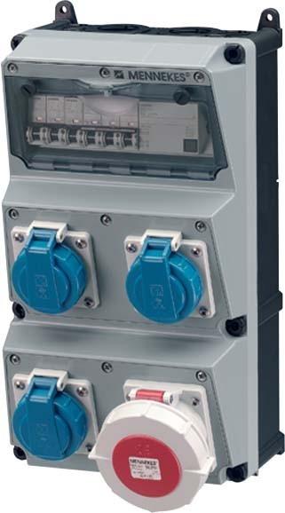 Actual product image Mennekes MEN 930028 Socket outlet combination AMAXX (3 x, CEE 32/5)