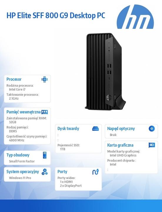 Immagine prodotto HP Elite SFF 800 G9 Desktop PC (1000 GB, 32 GB, Intel Core i7-14700)